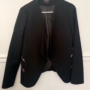 Black blazer with gold zippers